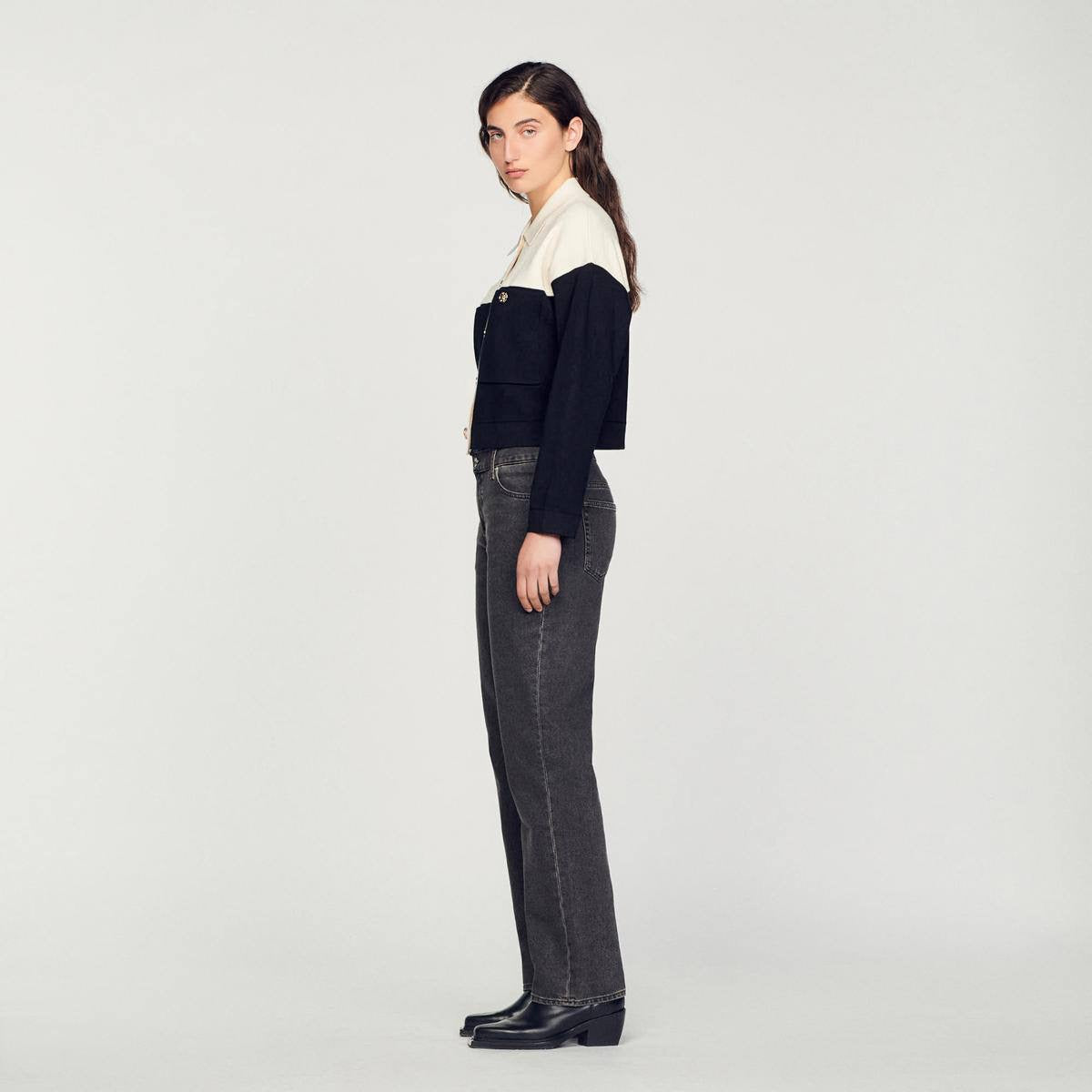 Killim Color Blocked Cropped Cardigan