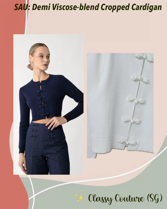 SAU Demi Viscose-blend Cropped Cardigan