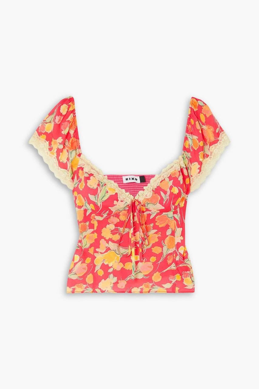 RX Rosella Lace Viscose Trim Top