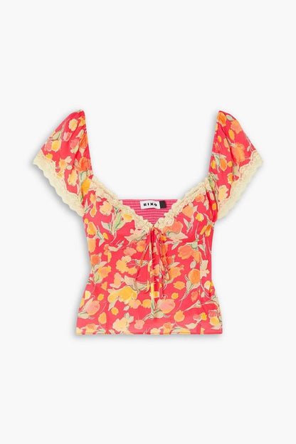 RX Rosella Lace Viscose Trim Top
