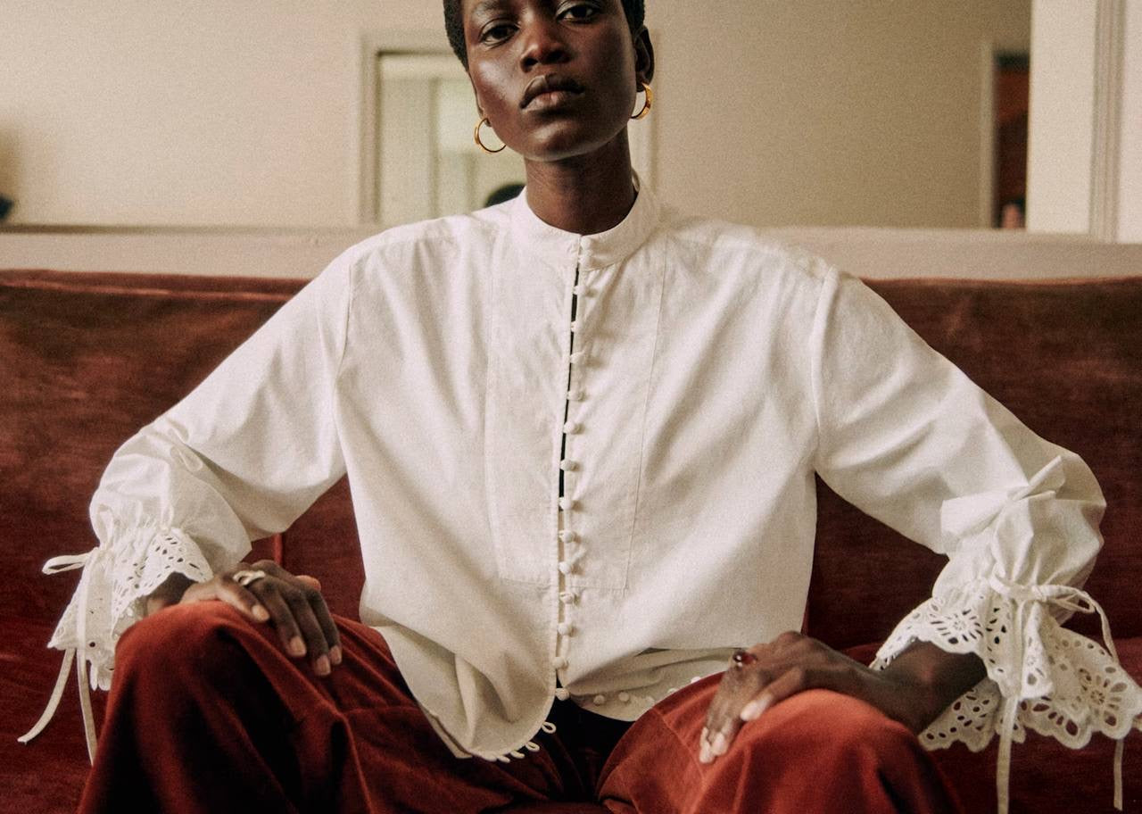 SZ Faria Cotton Shirt in Ecru white