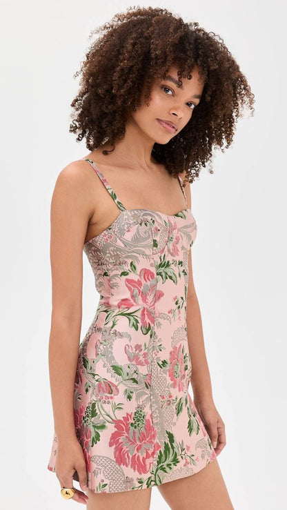 CC Claudine Bustier Linen Mini Dress