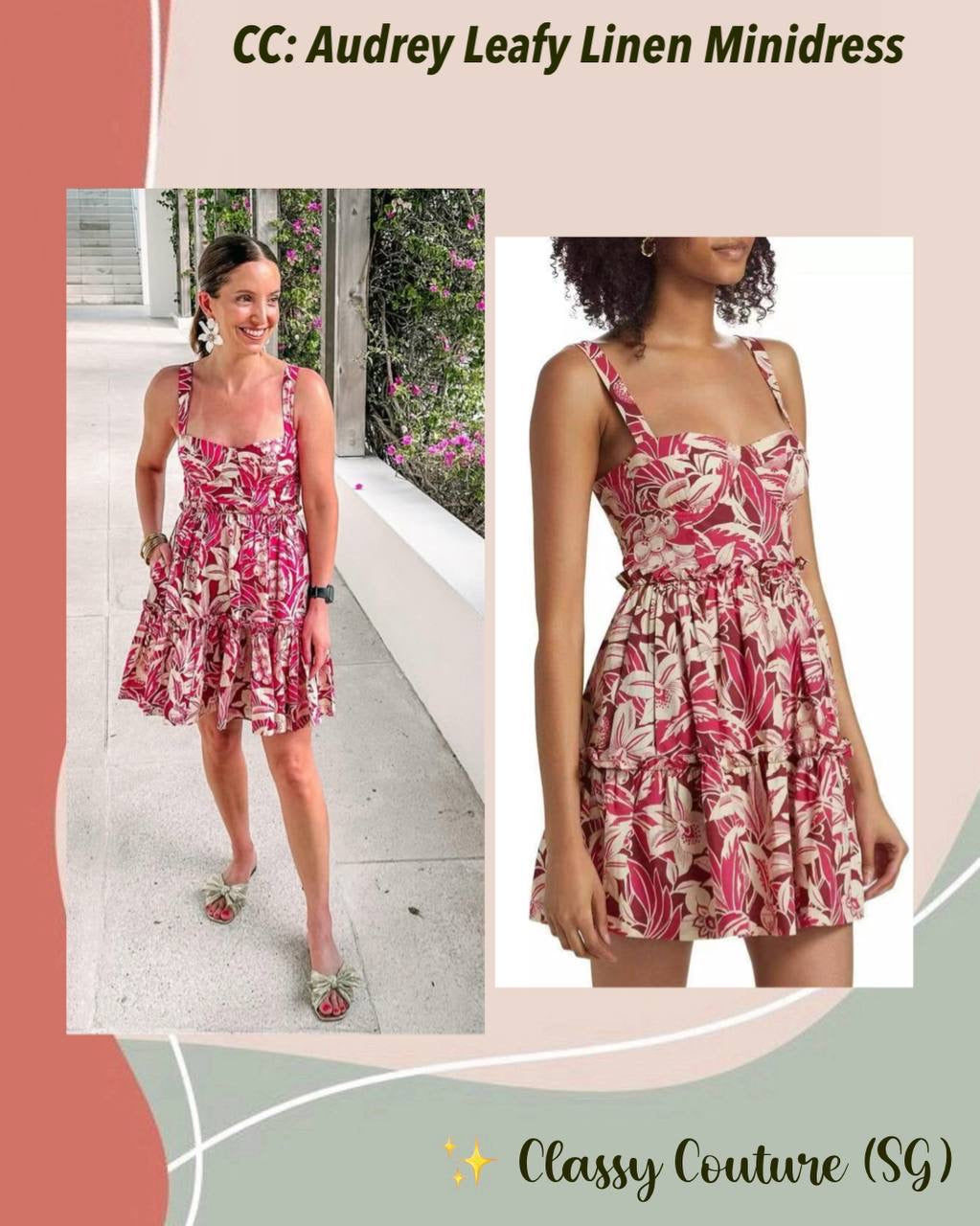 CC Audrey Leafy Cotton Bustier Mini Dress