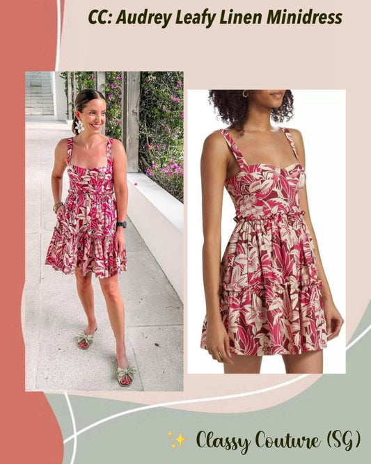 CC Audrey Leafy Cotton Bustier Mini Dress