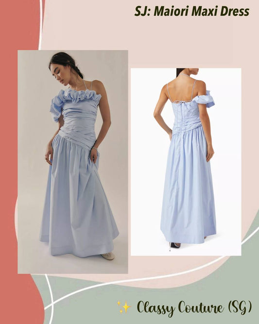 SJ Maiori Bubble Sleeve Cotton Maxi Dress