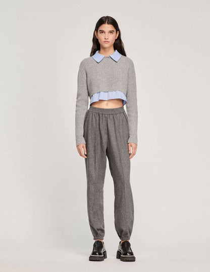 SD Cropped Trompe-L'Oeil Sweater