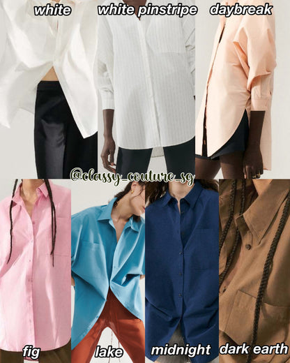 7 COLOURS! SL Cotton Silk Round Shirt