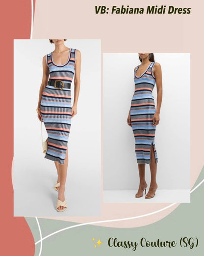 VB Fabiana Striped Knit Bodycon Midi Dress