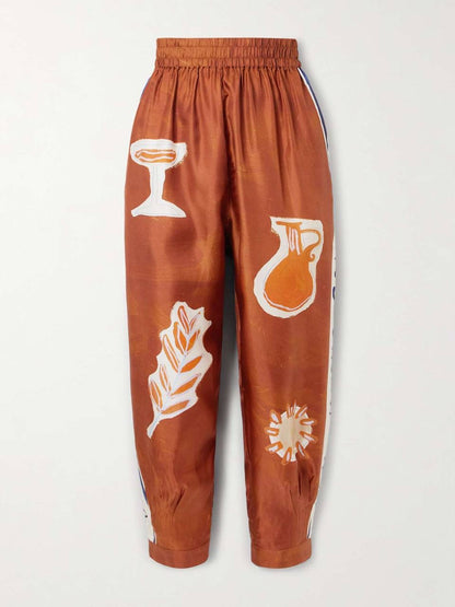 ALM Soleil D'Amour Printed Silk-Twill Shirt | Pant | Skirt | Set