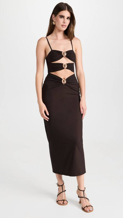 CE Pierced Orbit Column Midi Dress