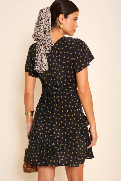 RX Sutton Flutter Sleeve Silk Mini Dress