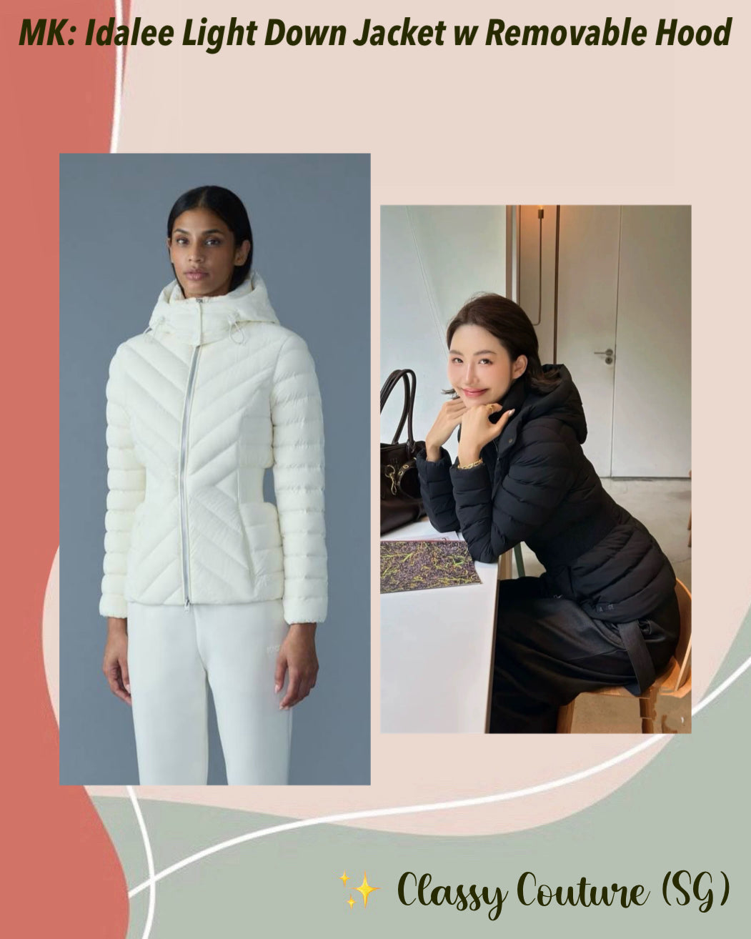 MK Idalee Light Down Jacket with Removable Hood