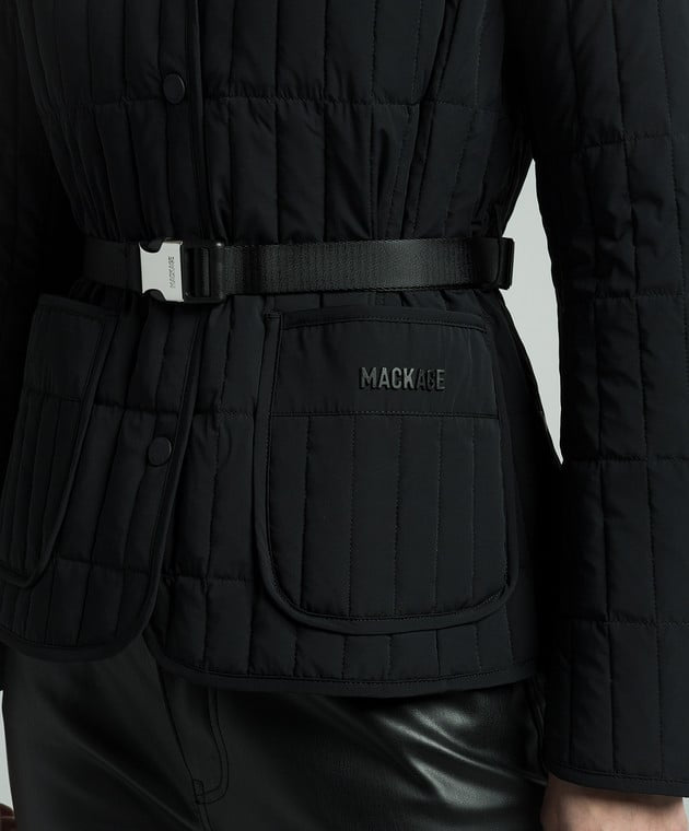MK Raja Light Down Vertical Quilted Hooded Jacket with Belt