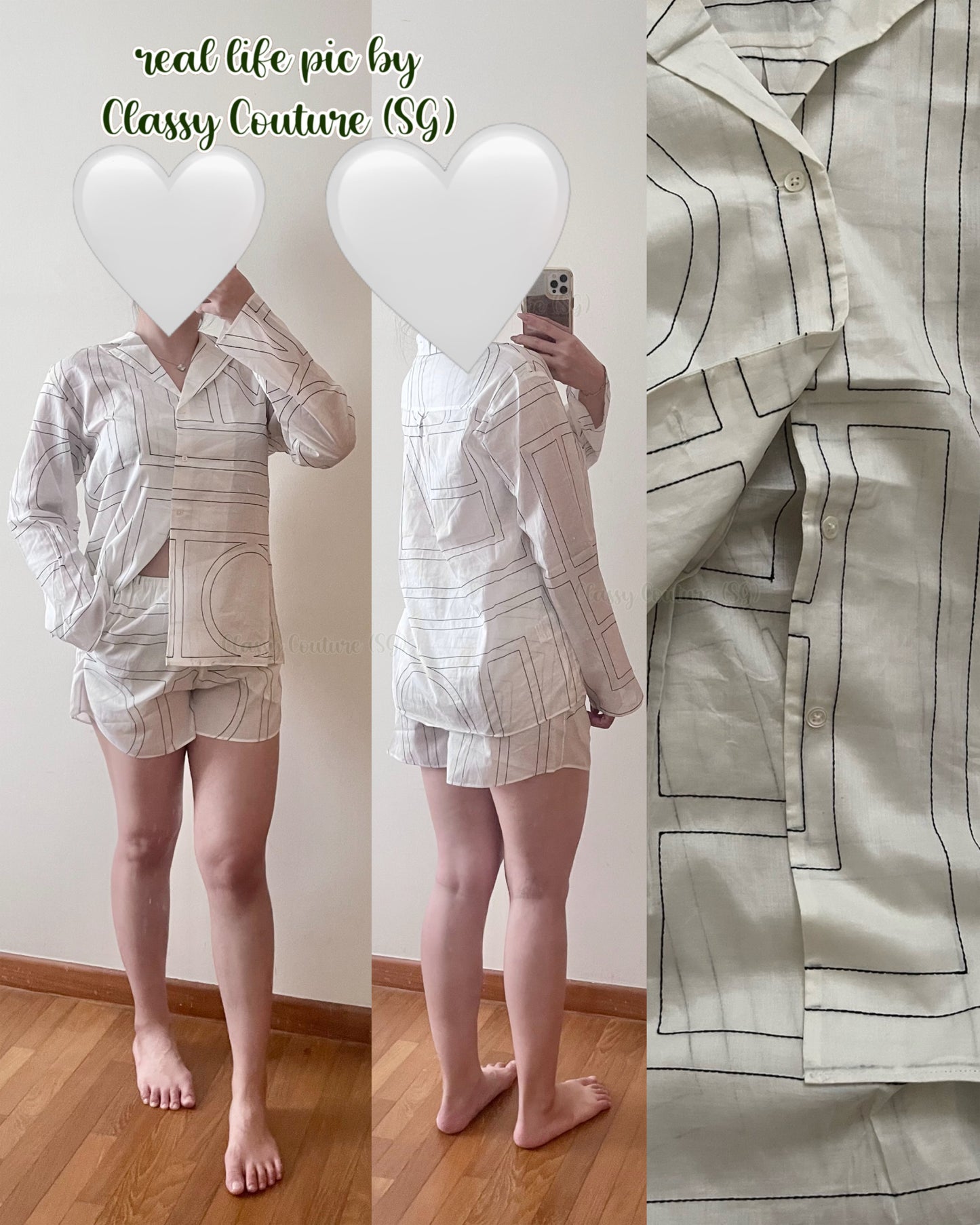 3 Colors! TOT Monogram Sheer Cotton-blend PJ Top | Shorts | Pants | Set