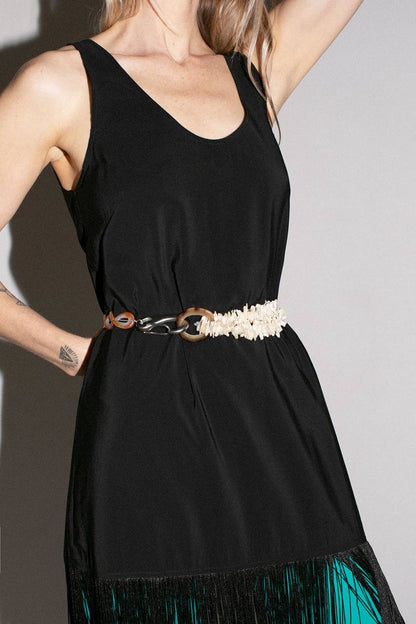 ML Tassel Lyocell-blend Fringe Slip Midi Dress