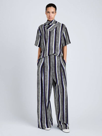 PS Amira Silk Shirt | Drawstring Pants | Striped Set