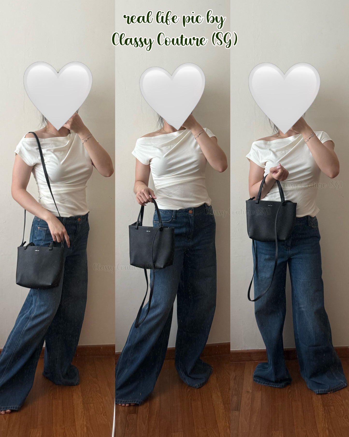 3 Sizes! TR Olive & Black Grained Calfskin Park Tote Three Bag in Small | Medium | Large