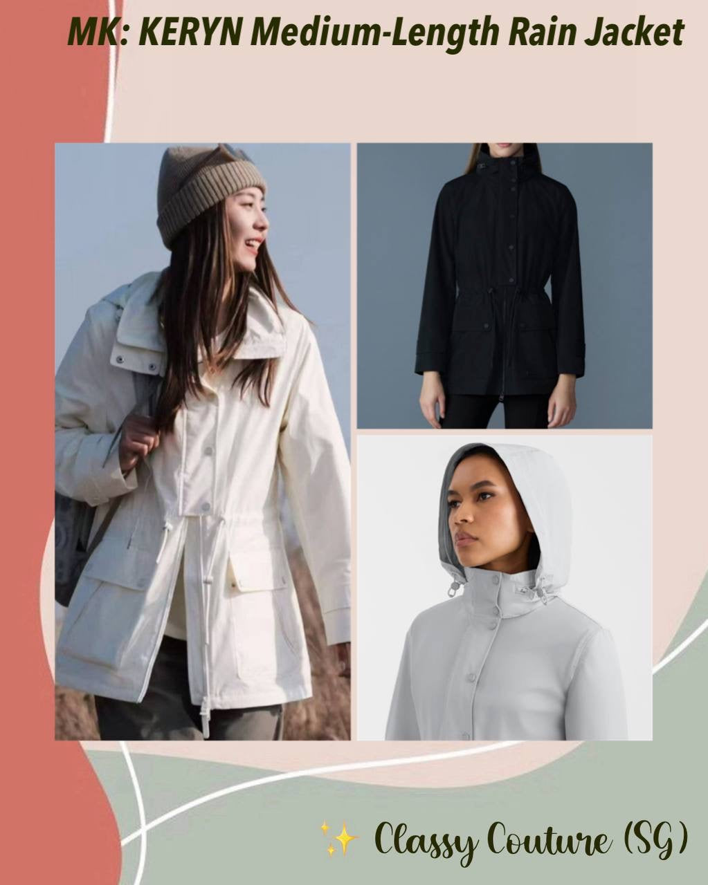 MK KERYN Medium-Length Rain Jacket