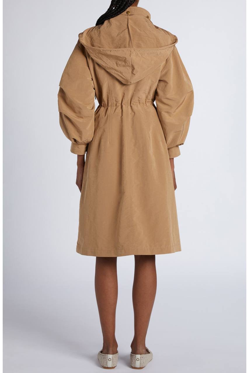 MC Nantes Hooded Gabardine Shell Parka Long Jacket Coat