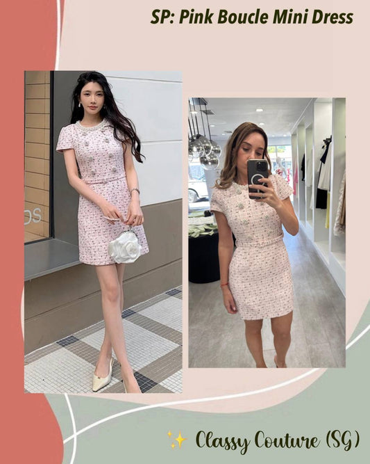 SP Pink Boucle Mini Dress
