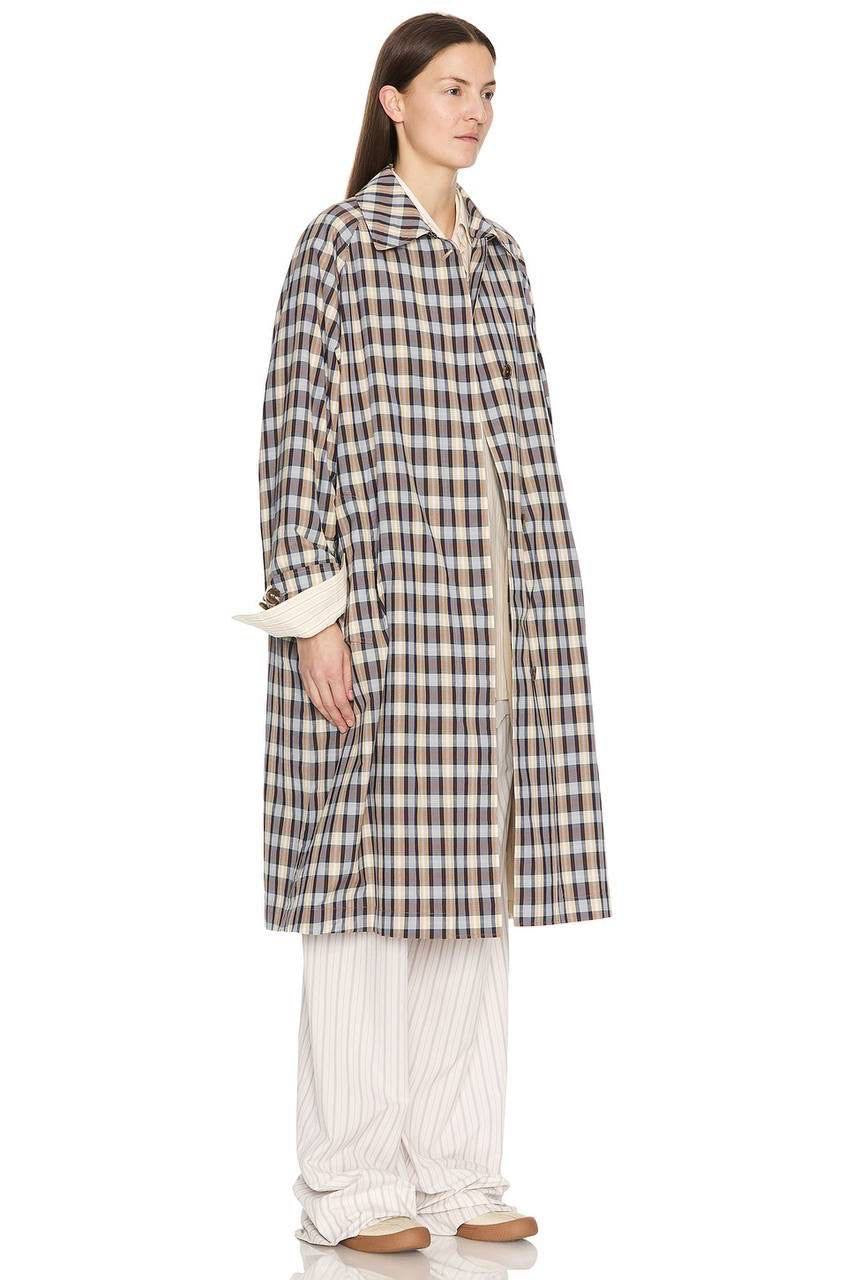 TR Tavishina Checked Silk-Cotton-Blend Poplin Coat