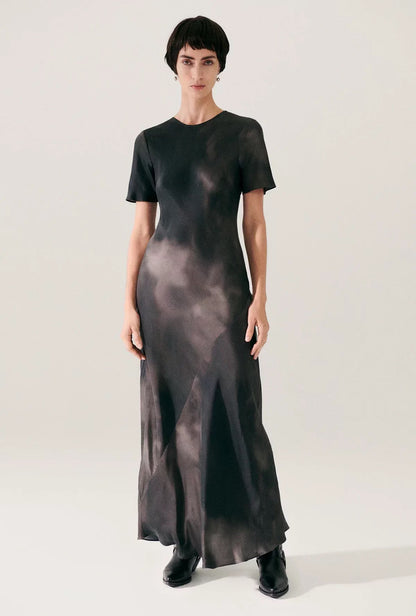 (PART 4/5) SL Short Sleeve Bias Silk Midi Maxi Dress