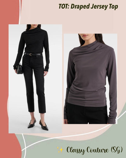 TOT Draped Viscose-blend Jersey Long Sleeved Top
