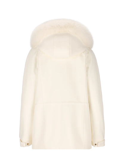 LP Icery Cashmere Short Jacket with Fox Fur Trim