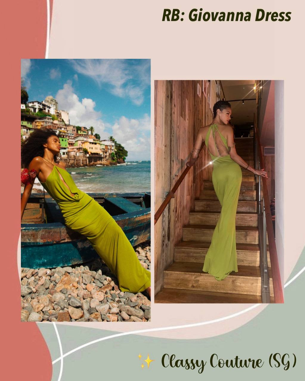 RB Giovanna FSC Viscose Jersey Halter Plunge Backless Maxi Dress