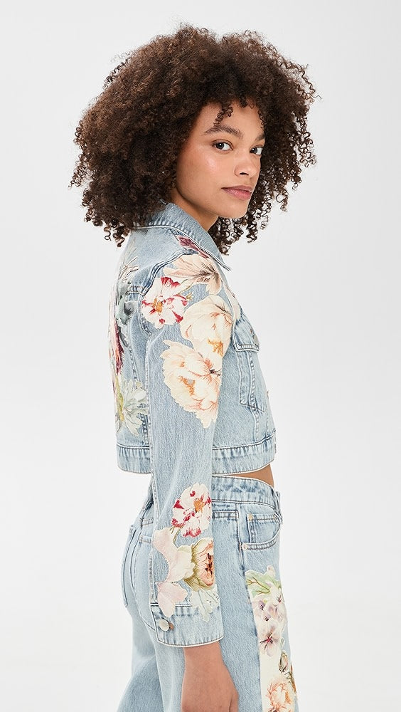 AO Chloe Embroidered Denim Jacket | Amazing Embroidered Jeans | Evan Appliqué Oversized Tee Shirt | Cotton Set