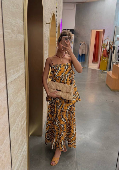 ALM Ripple Ramie Tiered Maxi Dress Sundress
