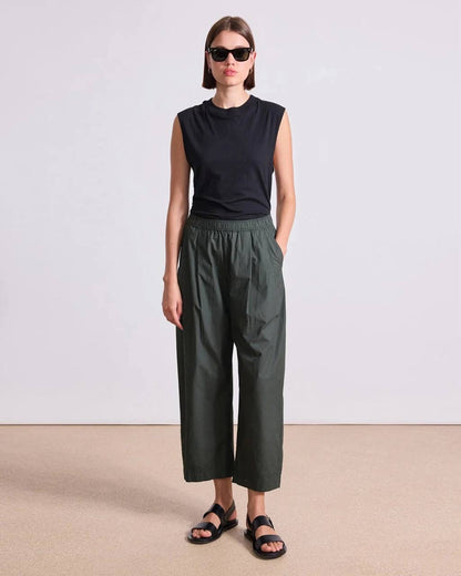 AA Spa Pleat Cotton Smock-waist Jogger Pants