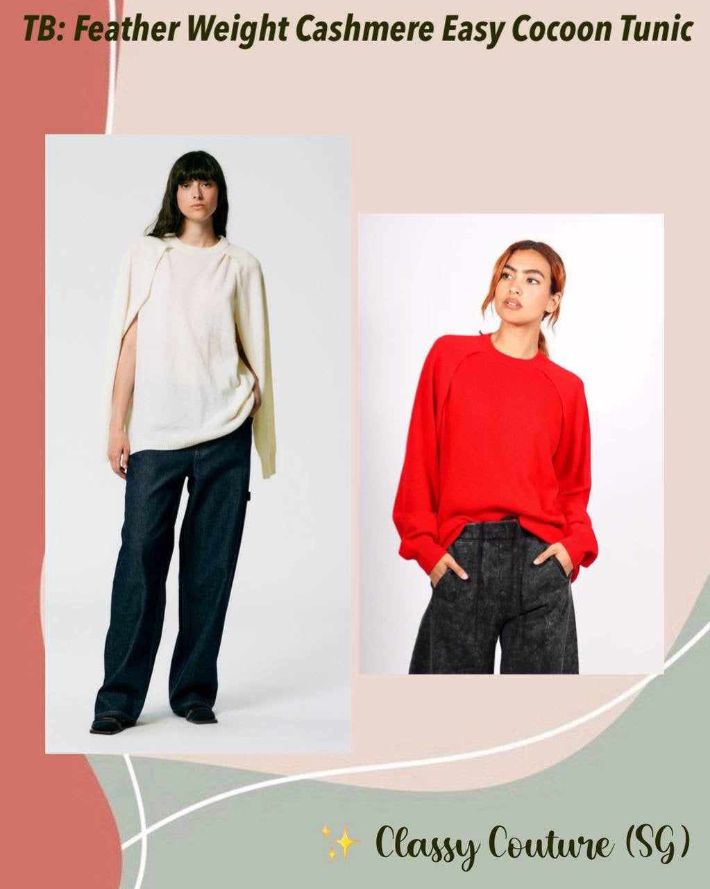 TB Featherweight Cashmere Easy Cocoon Tunic
