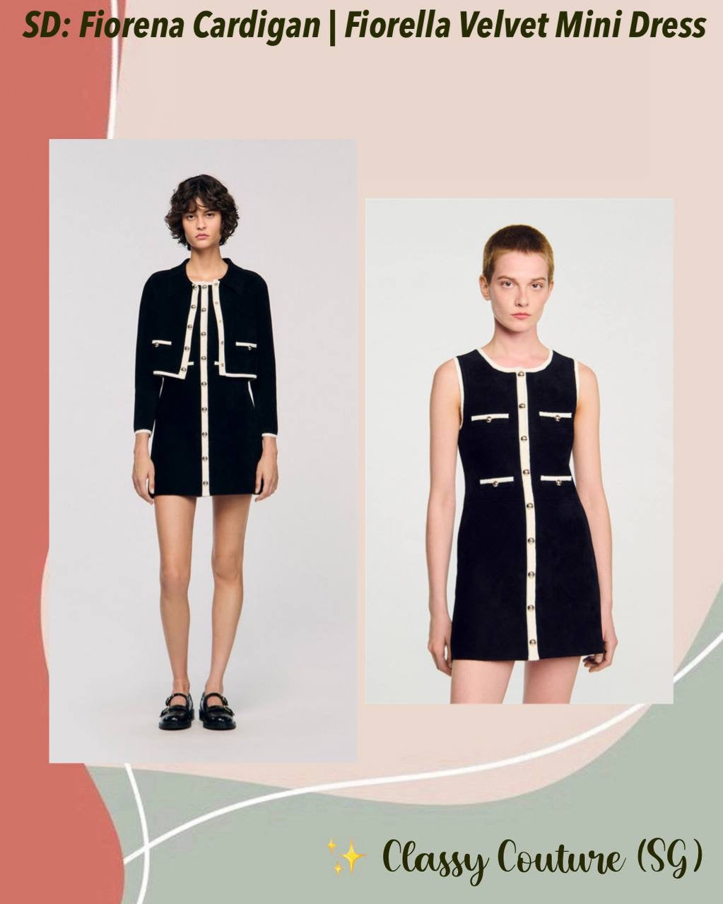 SD Fiorena Cardigan | Fiorella Velvet Mini Dress