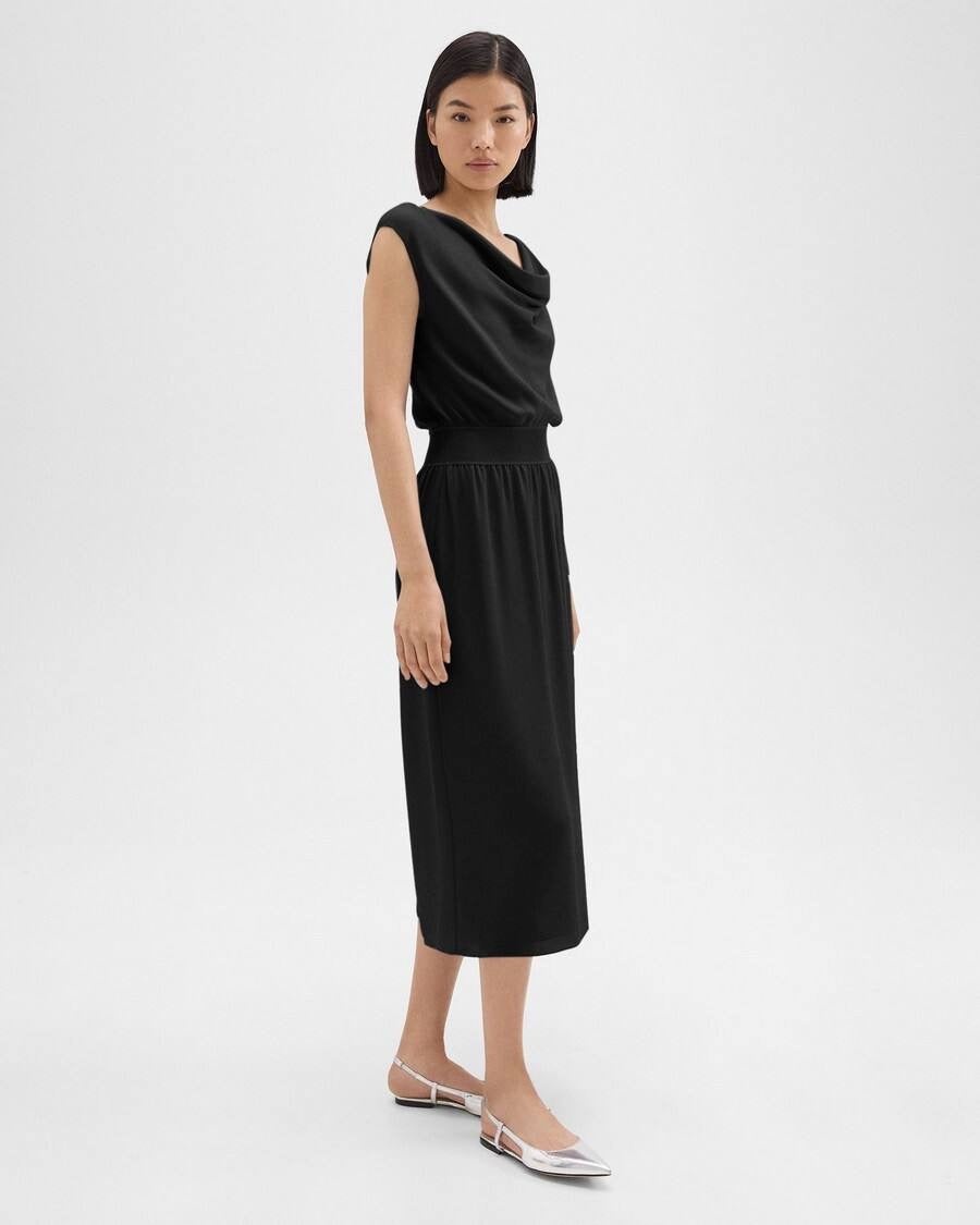 TH Combo Slip Midi Dress in Silk Georgette