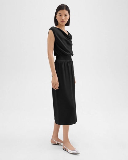 TH Combo Slip Midi Dress in Silk Georgette