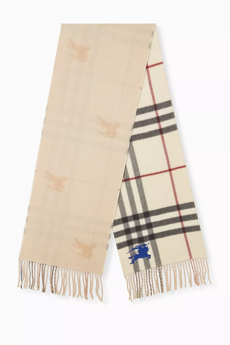 2 Colors! BBR Fringed Reversible Knight Check Cashmere Scarf 168*30cm