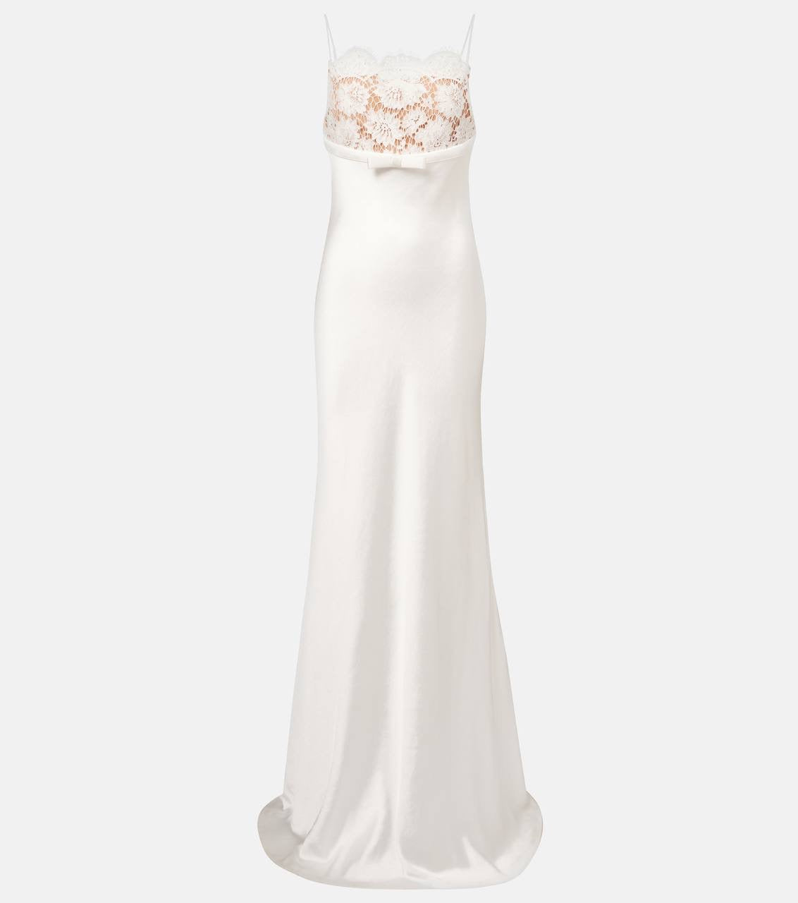 SP White Satin Lace Maxi Dress