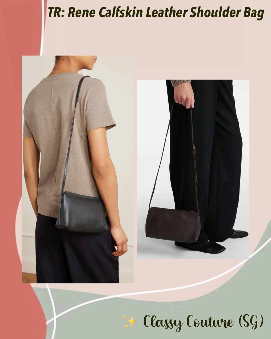 TR Rene Calfskin Leather Shoulder/Crossbody Bag