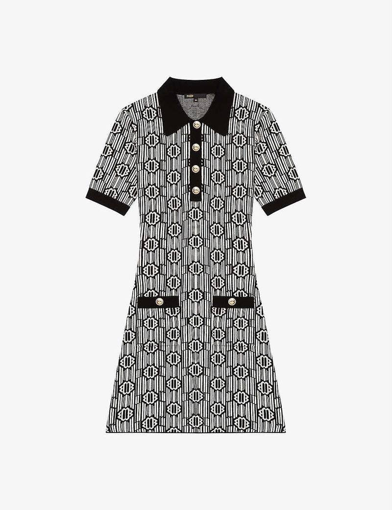 MJ Risola Monogram-Pattern Jacquard Mini Dress