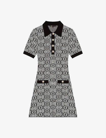 MJ Risola Monogram-Pattern Jacquard Mini Dress