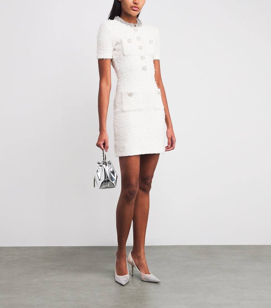 SP Ivory Textured-Knit Mini Dress