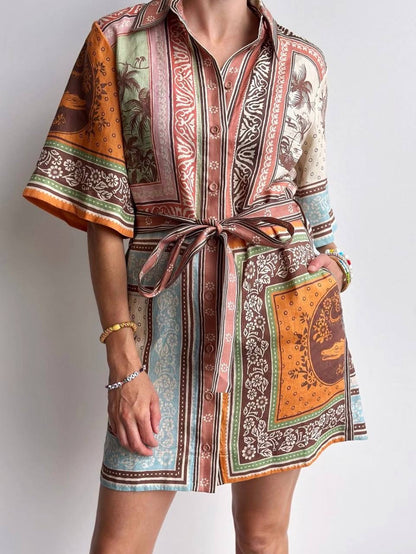 ALM Alberta Linen Mini Dress Shirtdress