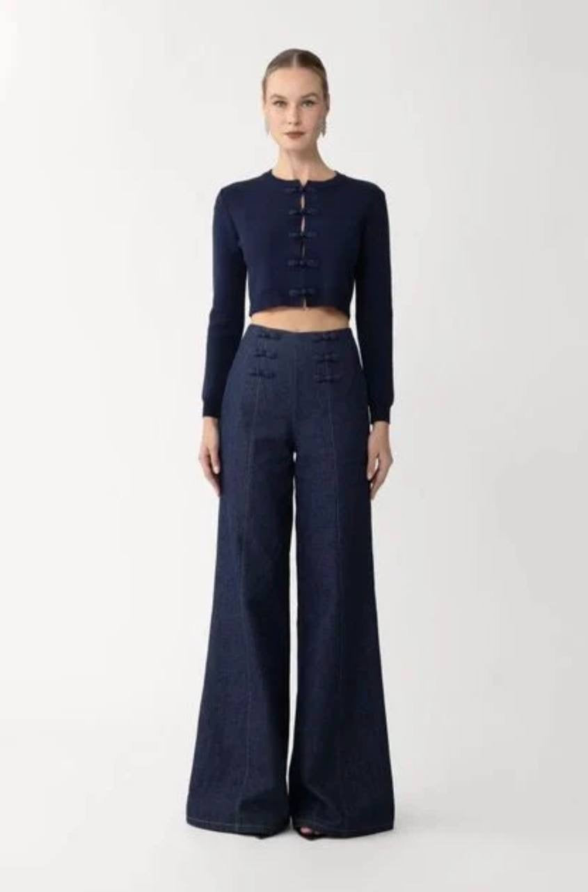 SAU Demi Viscose-blend Cropped Cardigan