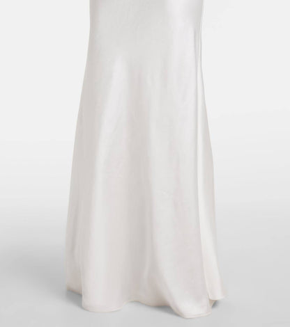 SP White Satin Lace Maxi Dress