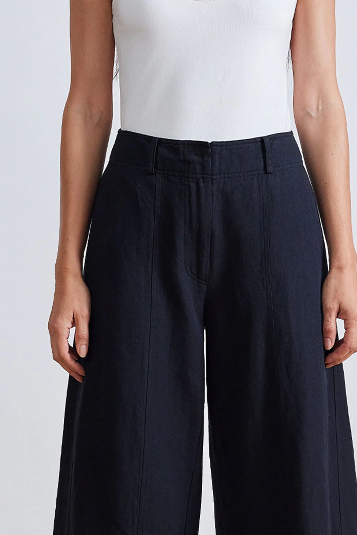 AA Malou Wide Leg Linen-Cotton Pants