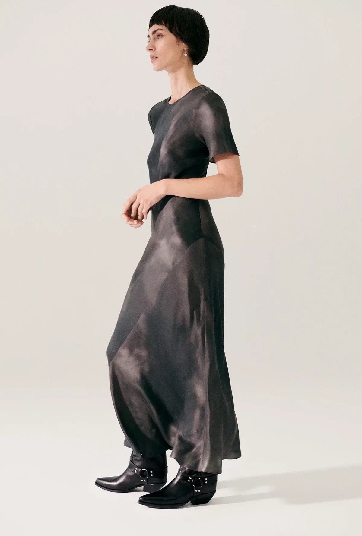 (PART 4/5) SL Short Sleeve Bias Silk Midi Maxi Dress