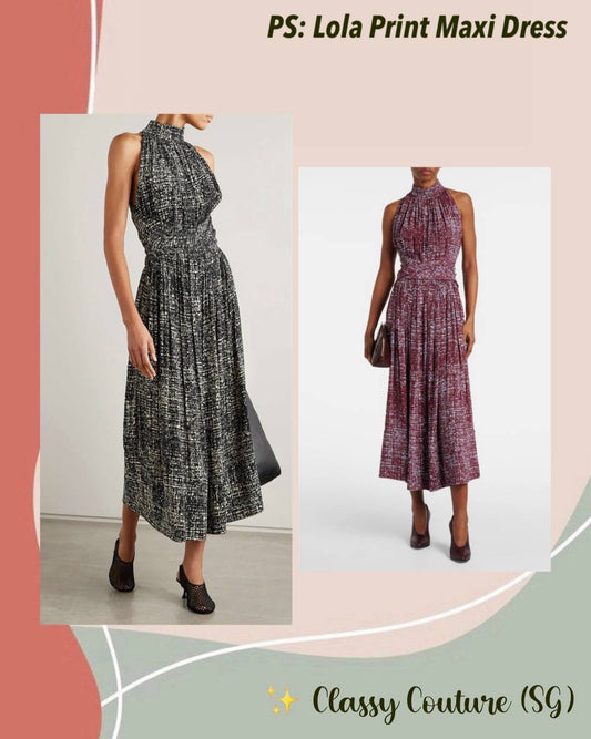 PS Lola Twist Front High Neck Sleeveless Vicose Crepe Midi Dresss