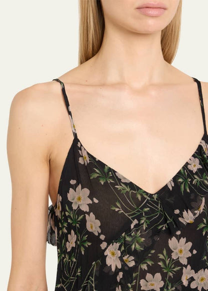 SE Elizabeth Floral Ruffle Strappy Midi Dress