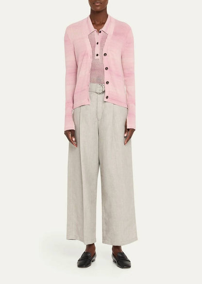 MM Space Dye Stripe Slim-Fit Featherweight Cashmere-Organic Cotton Cardigan